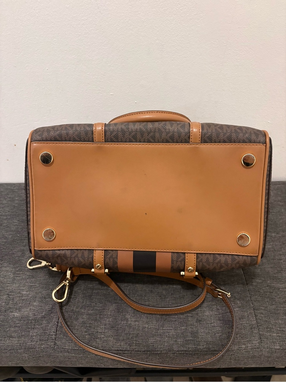 Michael Kors Bedford Legacy Medium Duffle Satchel (Brown) - Picture 4 of 5
